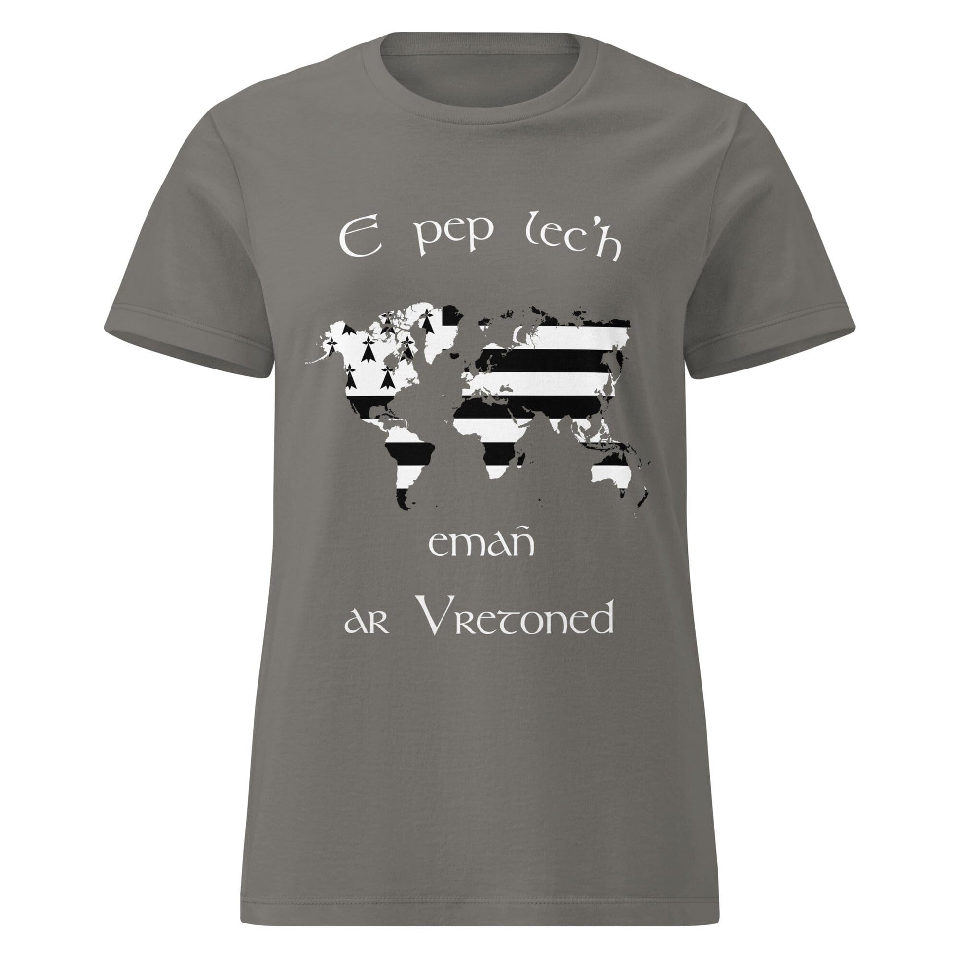 T-shirt breton pour femme E pep lec'h emañ ar Vretoned Bevet Breizh Anthracite S 
