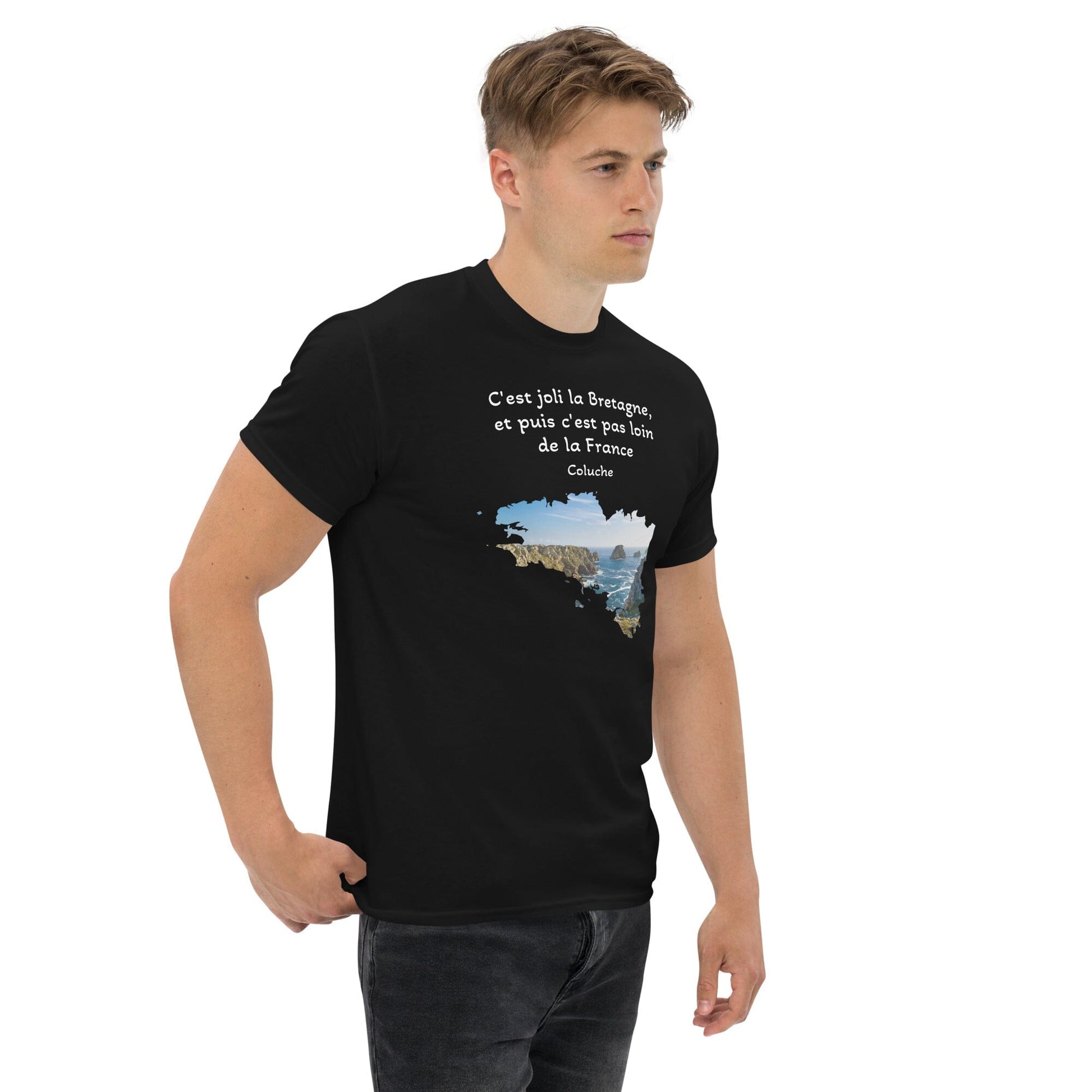 T-shirt c'est joli la Bretagne Coluche pour homme t-shirt Bevet Breizh 