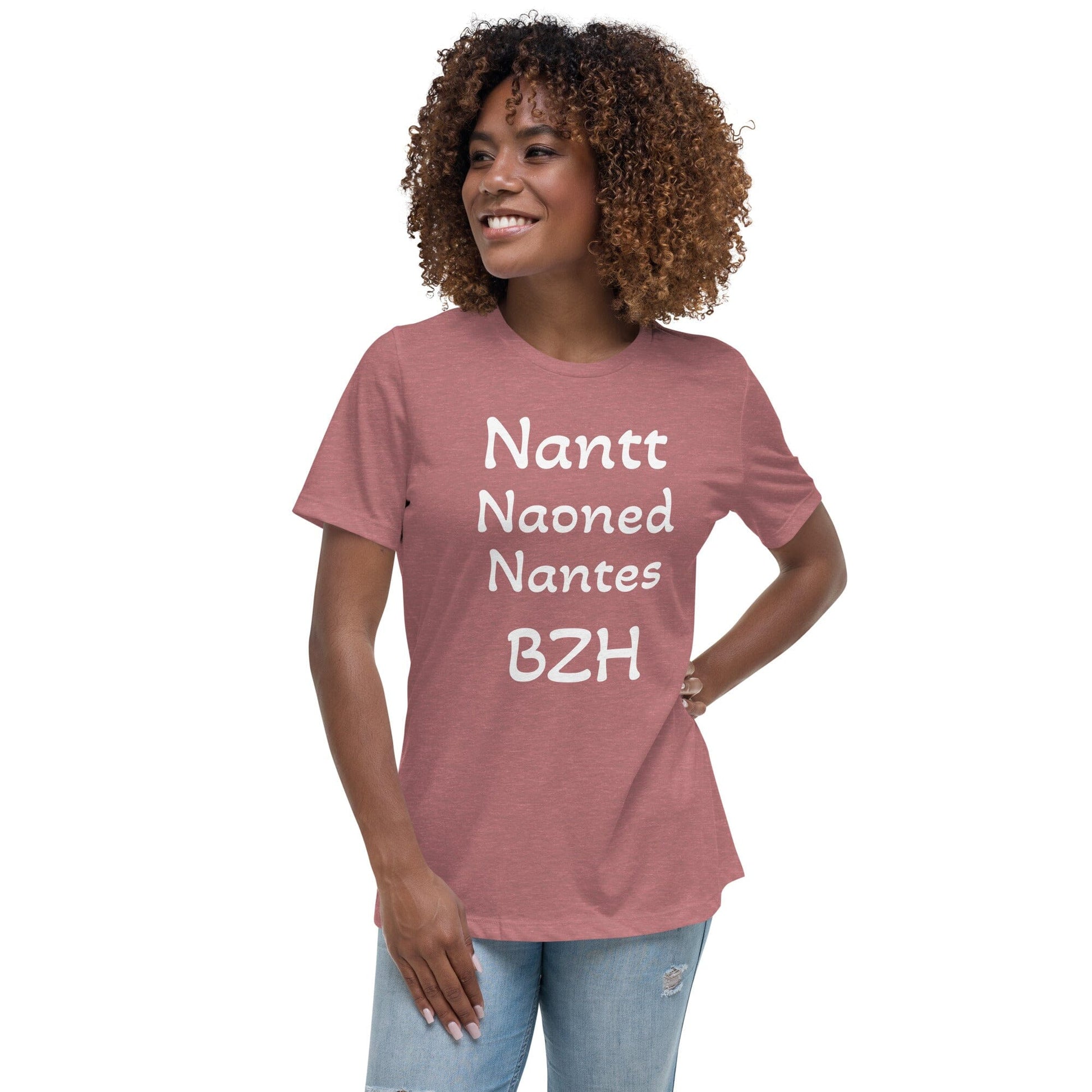 T-shirt Décontracté pour Femme Nantt Naoned Nantes BZH Bevet Breizh Heather Mauve S 