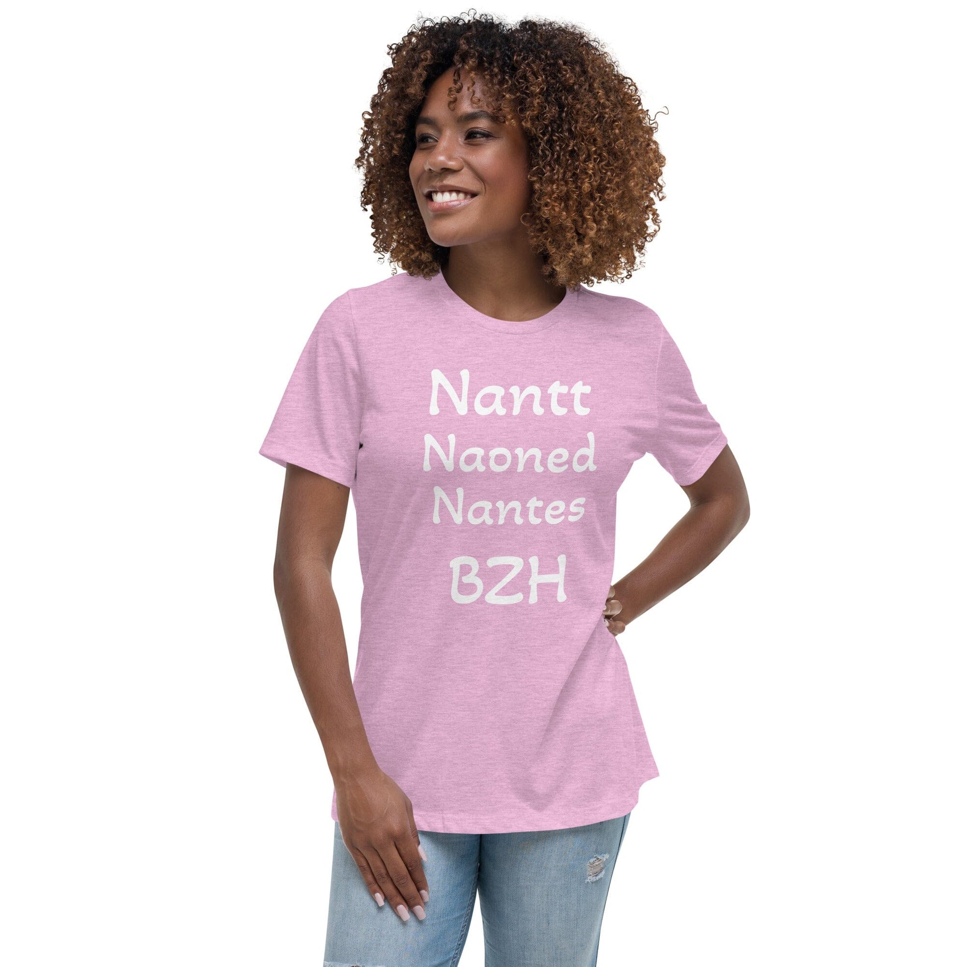 T-shirt Décontracté pour Femme Nantt Naoned Nantes BZH Bevet Breizh Lilas Chiné S 