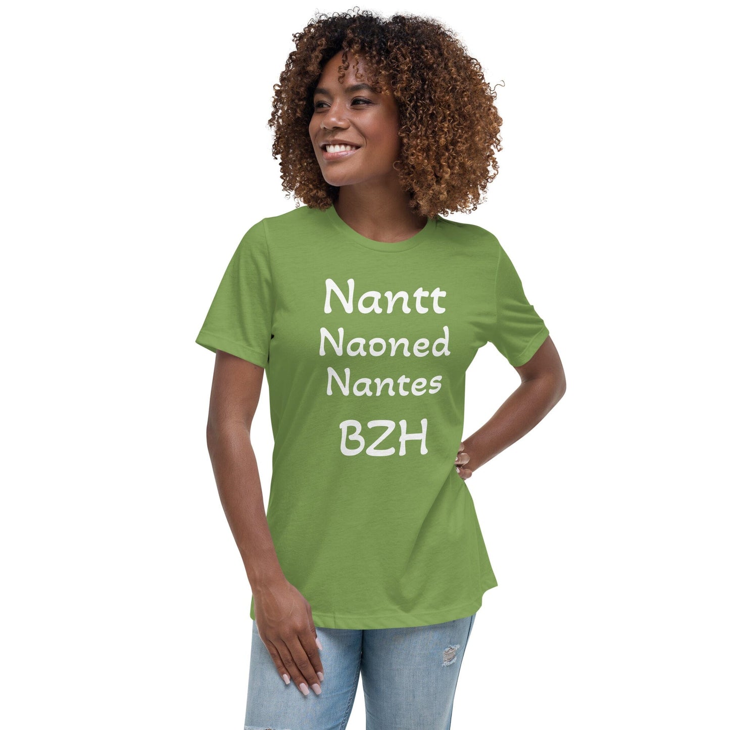 T-shirt Décontracté pour Femme Nantt Naoned Nantes BZH Bevet Breizh Vert gazon S 