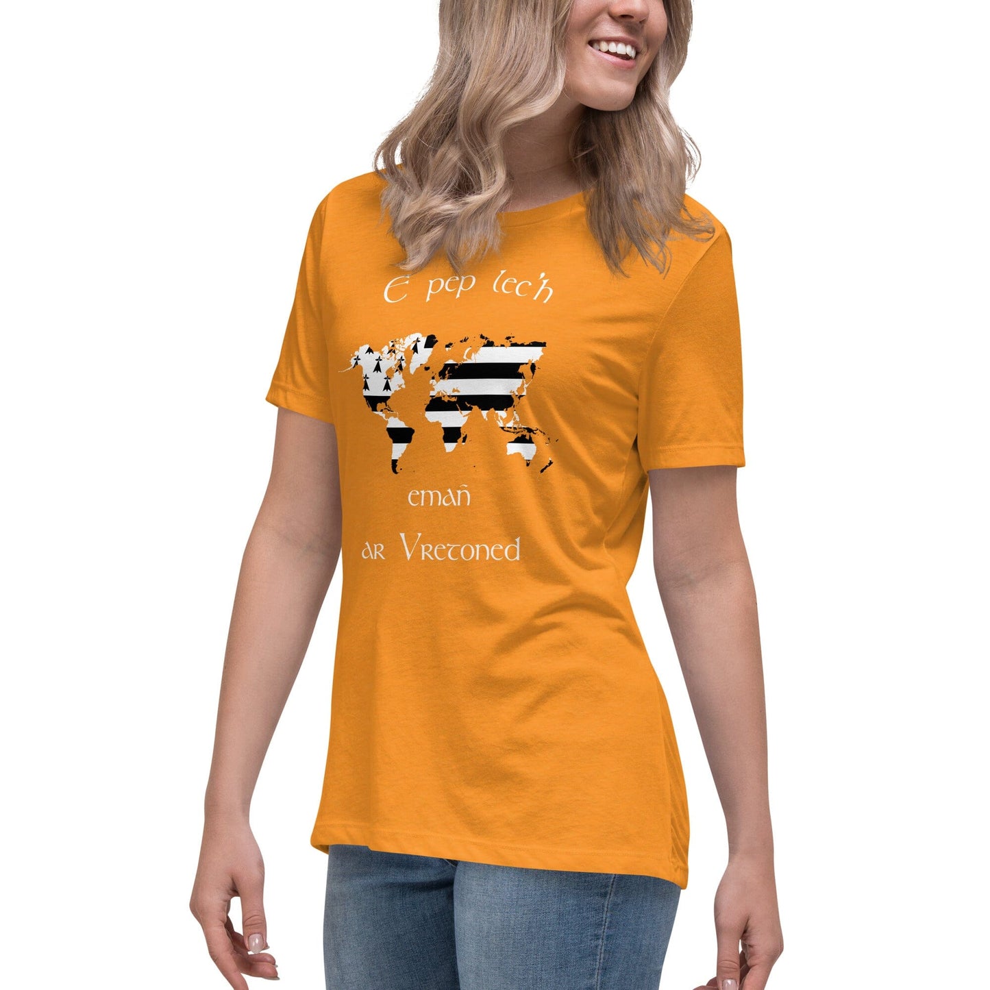 T-shirt Femme E pep lec'h emañ ar Vretoned t-shirt Bevet Breizh 