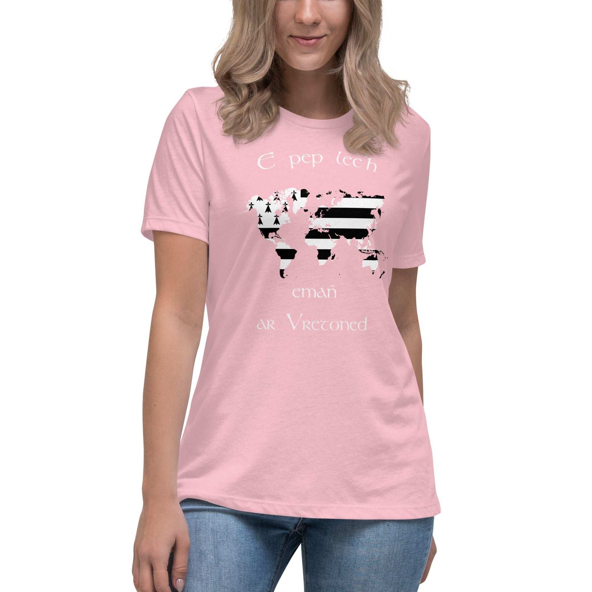 T-shirt Femme E pep lec'h emañ ar Vretoned t-shirt Bevet Breizh Rose S 