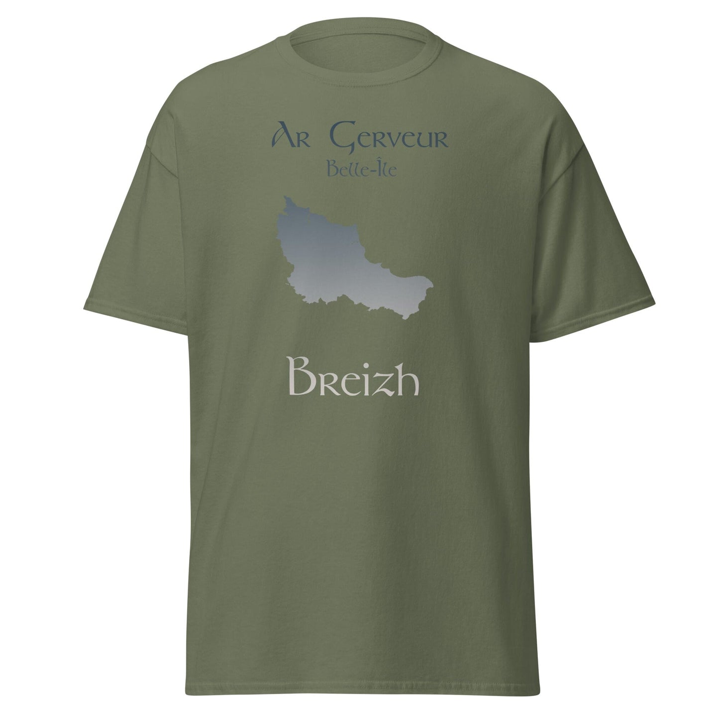 T-shirt homme Ar Gerveur Belle-Île Breizh t-shirt Bevet Breizh Vert Militaire S 