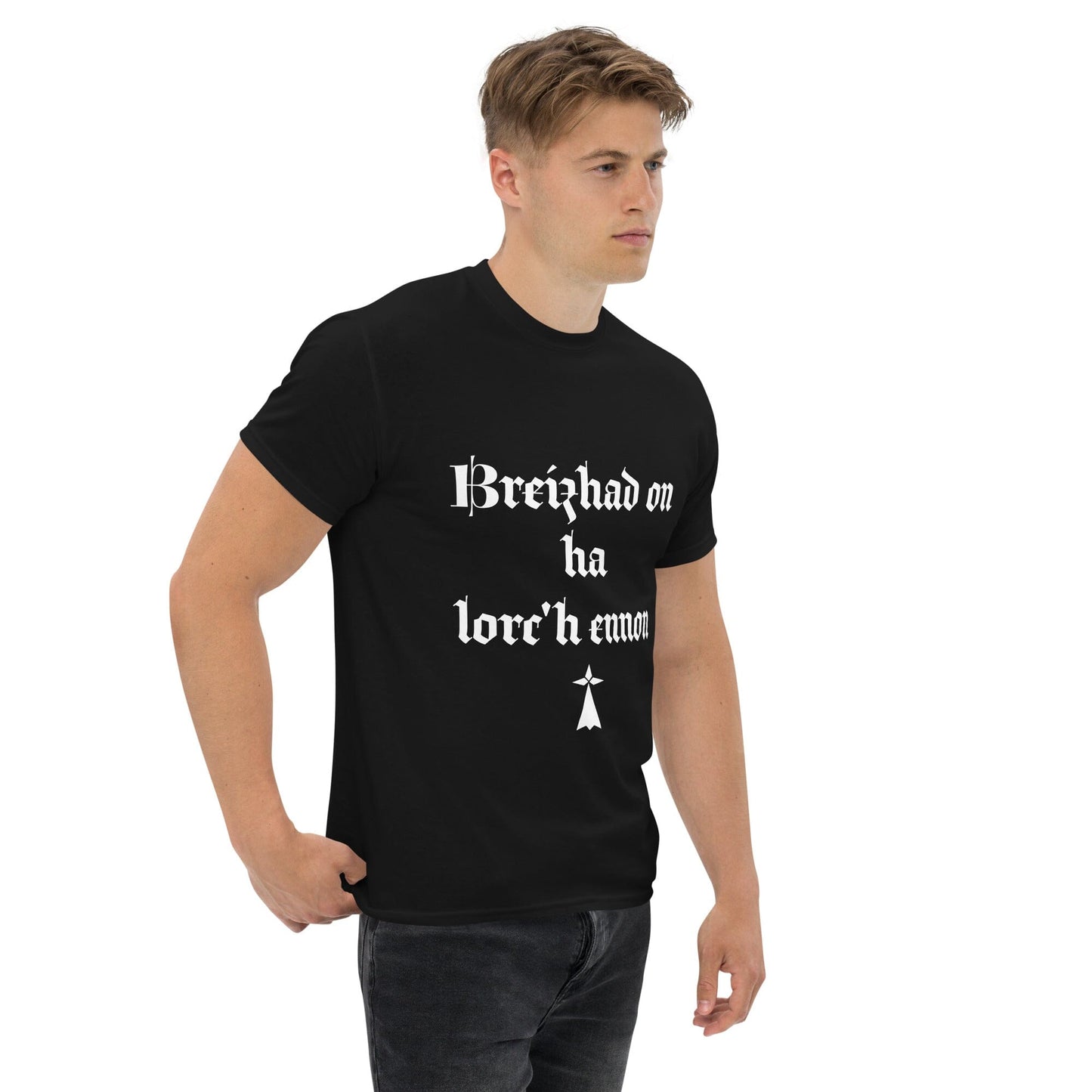 T-shirt homme Breizhad on ha lorc'h ennon Bevet Breizh Noir S 