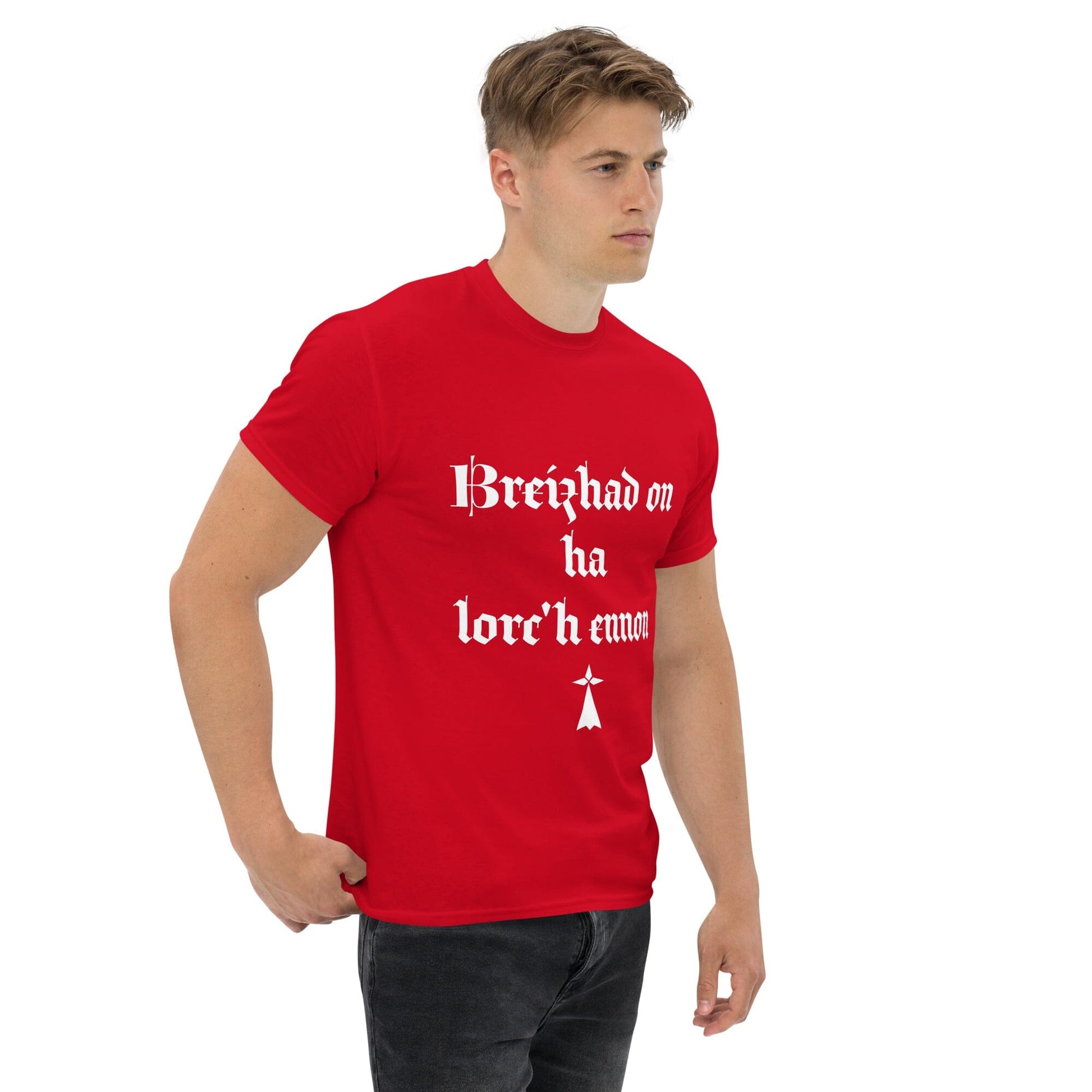 T-shirt homme Breizhad on ha lorc'h ennon Bevet Breizh Rouge S 