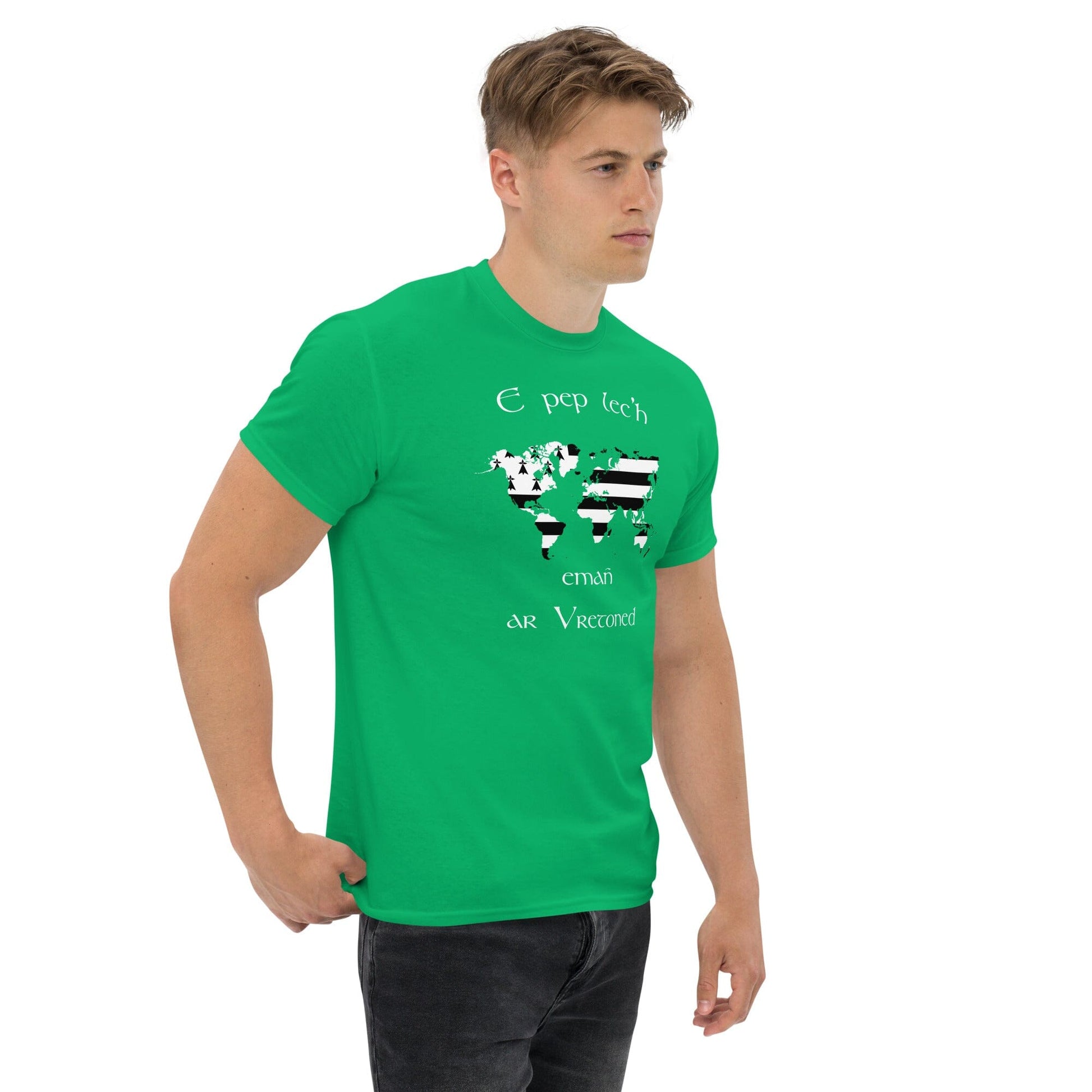 T-shirt homme E pep lec'h emañ ar Vretoned t-shirt Bevet Breizh Vert menthe S 