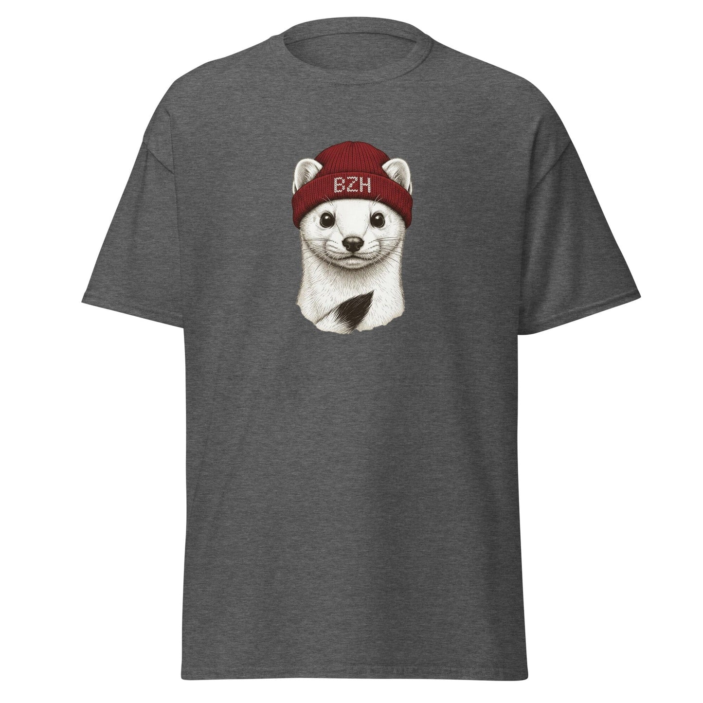 T-shirt homme Hermine BZH t-shirt Bevet Breizh Gris Foncé Chiné S 