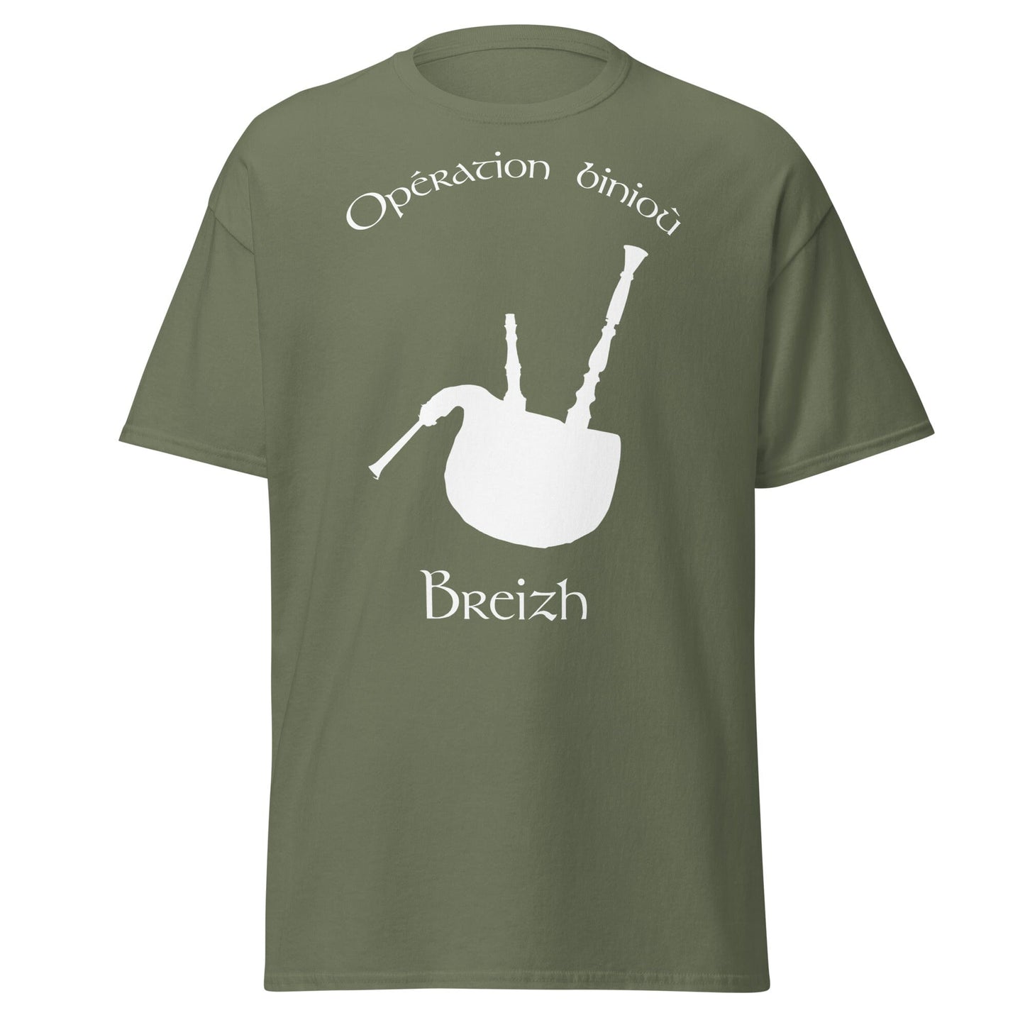 T-shirt homme opération binioù t-shirt Bevet Breizh Vert Militaire 4XL 