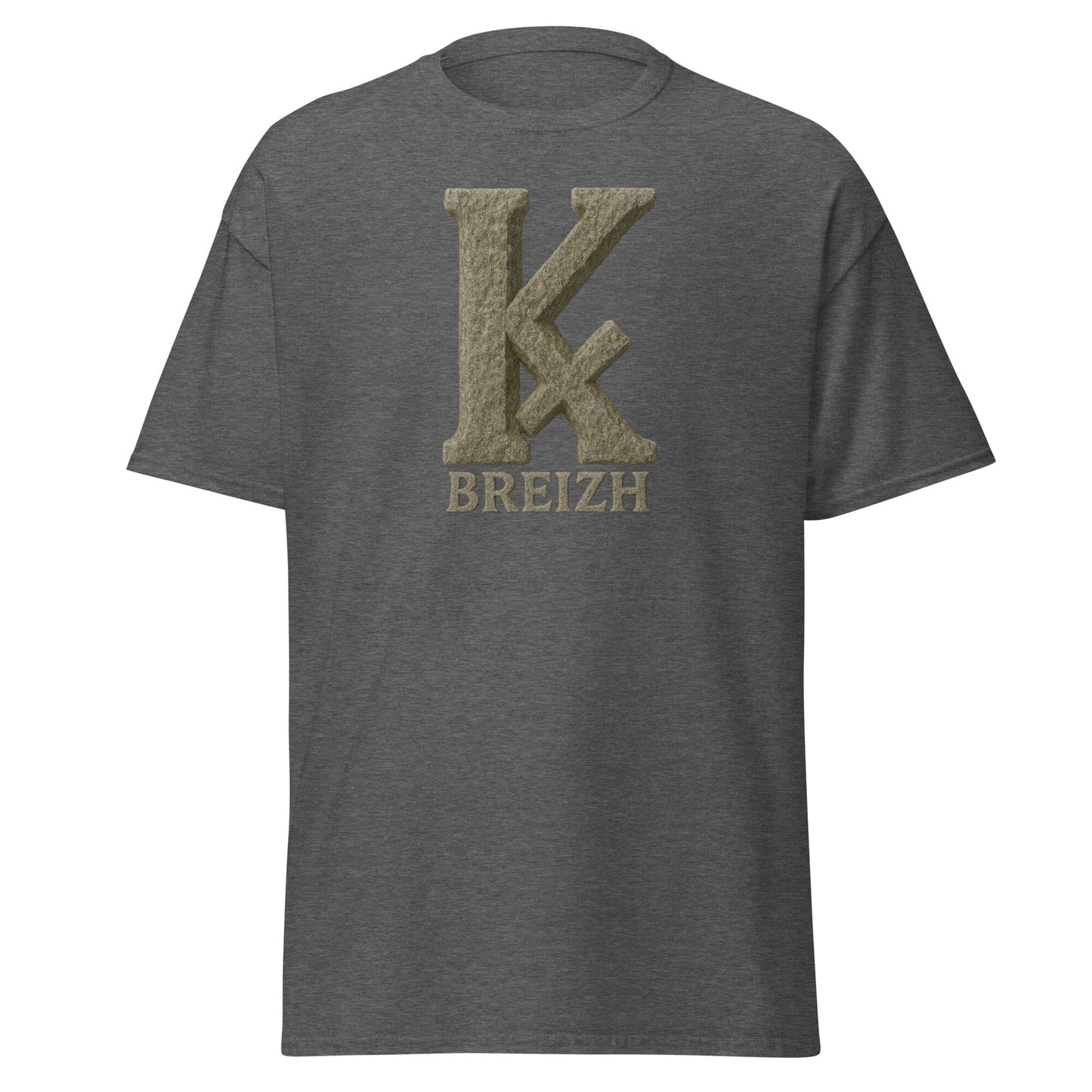 T-shirt K barré pour homme t-shirt Bevet Breizh Gris Foncé Chiné S 