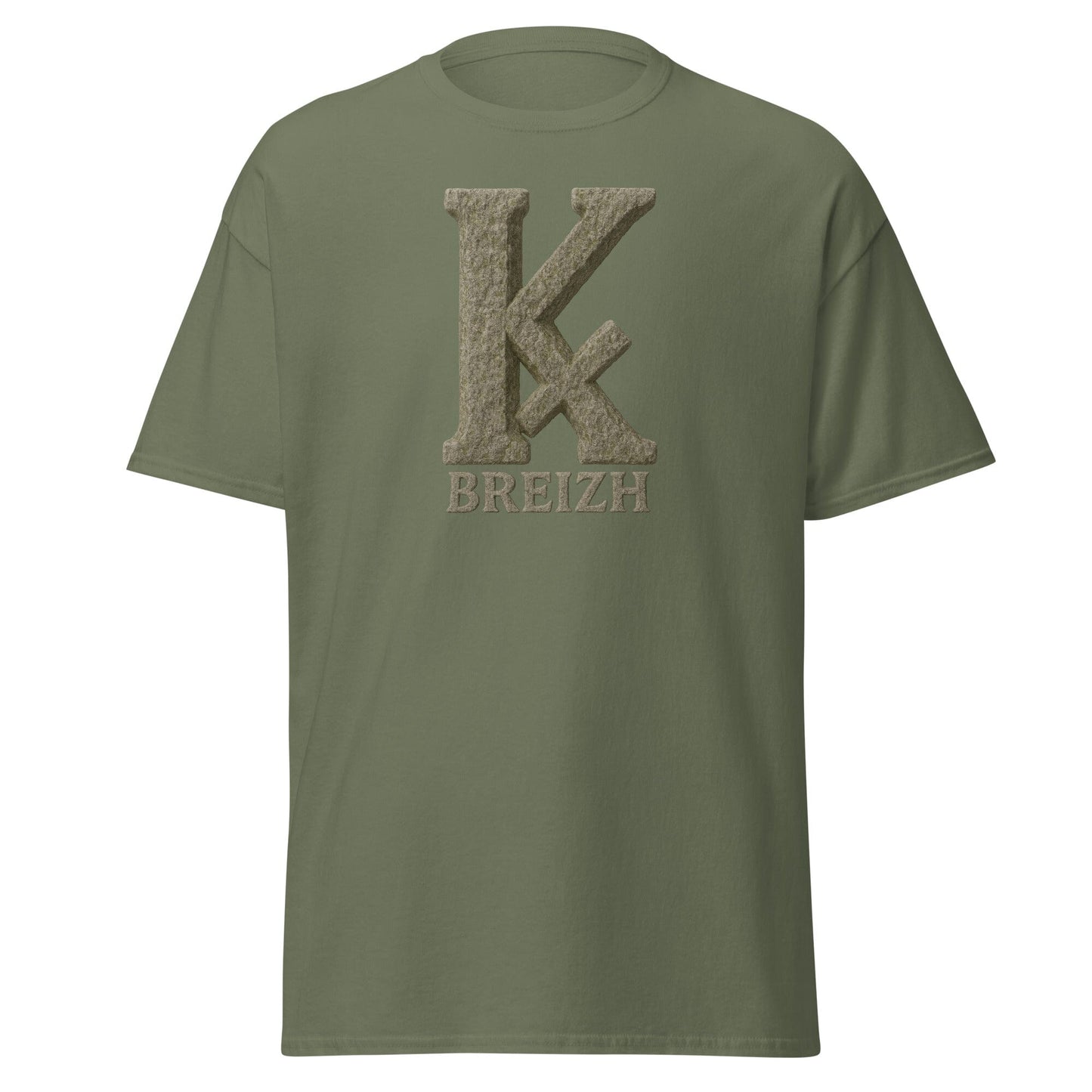 T-shirt K barré pour homme t-shirt Bevet Breizh Vert Militaire S 