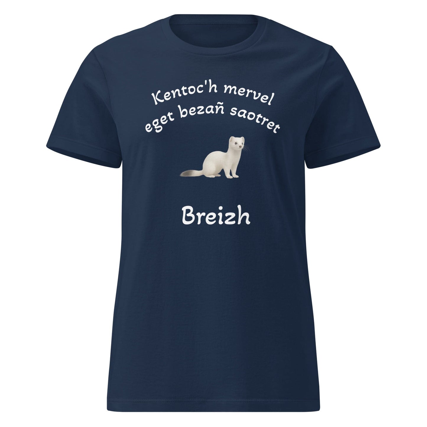 T-shirt Kentoc'h mervel eget bezañ saotret pour femme t-shirt Bevet Breizh Bleu Marine S 