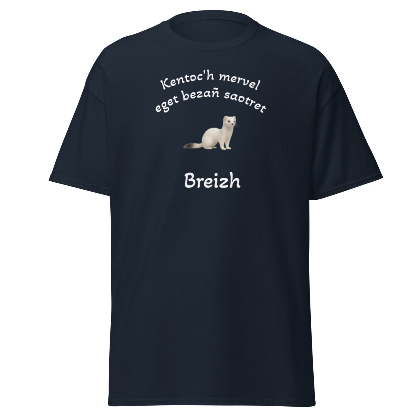 T-shirt Kentoc'h mervel eget bezañ saotret pour homme t-shirt Bevet Breizh Bleu Marine S 