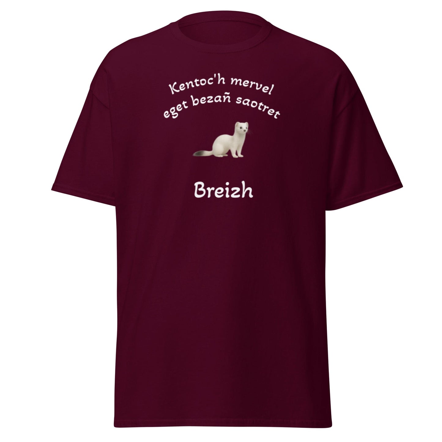 T-shirt Kentoc'h mervel eget bezañ saotret pour homme t-shirt Bevet Breizh Bordeaux S 