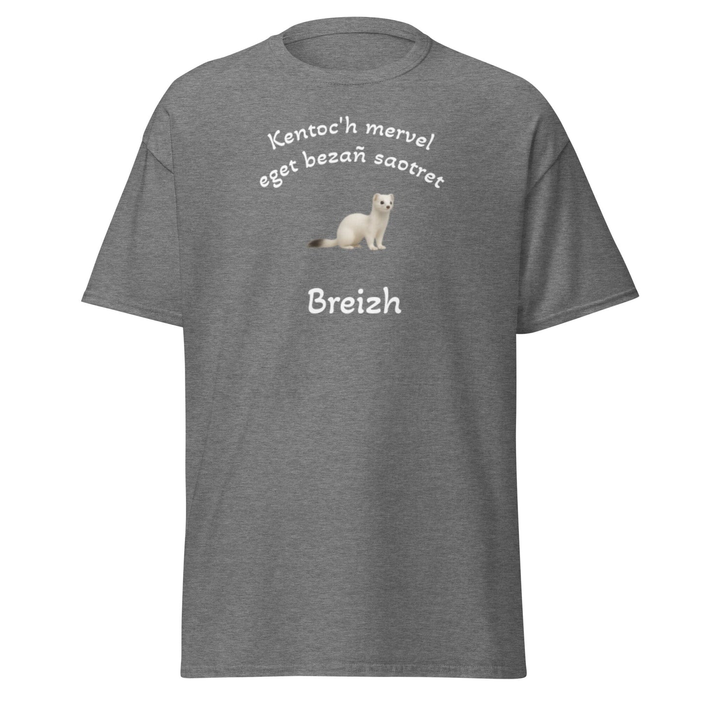 T-shirt Kentoc'h mervel eget bezañ saotret pour homme t-shirt Bevet Breizh Graphite Heather S 