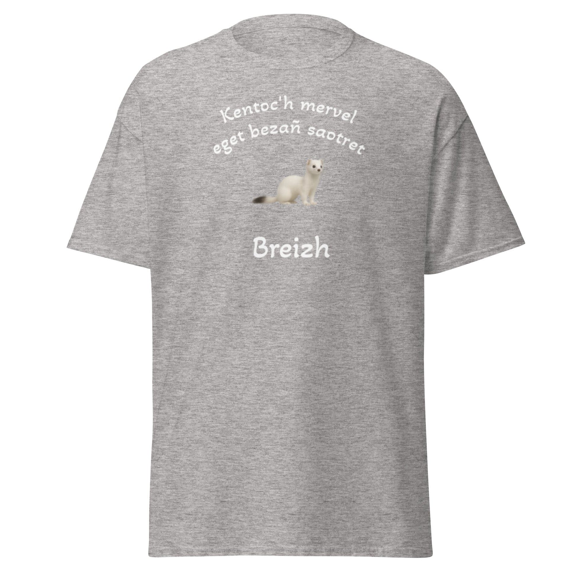 T-shirt Kentoc'h mervel eget bezañ saotret pour homme t-shirt Bevet Breizh Gris Sport S 