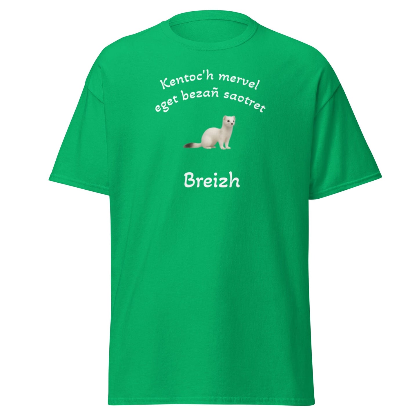 T-shirt Kentoc'h mervel eget bezañ saotret pour homme t-shirt Bevet Breizh Vert menthe S 