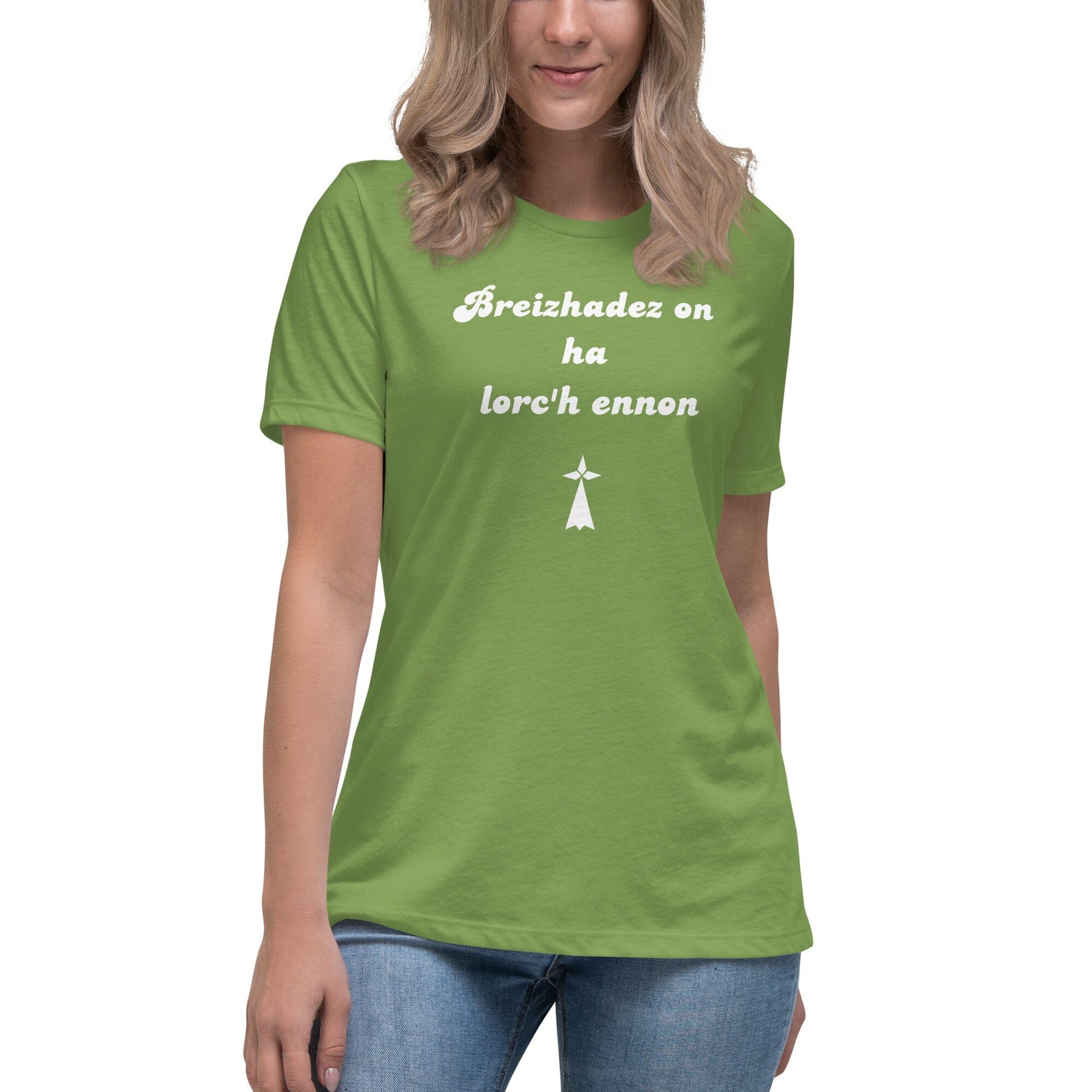 T-shirt pour femme breizhadez on ha lorc'h ennon t-shirt Bevet Breizh Vert gazon S 