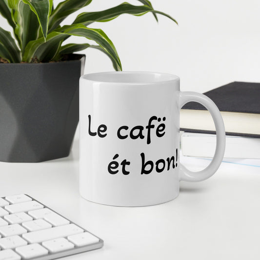 Tasse blanche le cafë ét bon Bevet Breizh 11 oz 