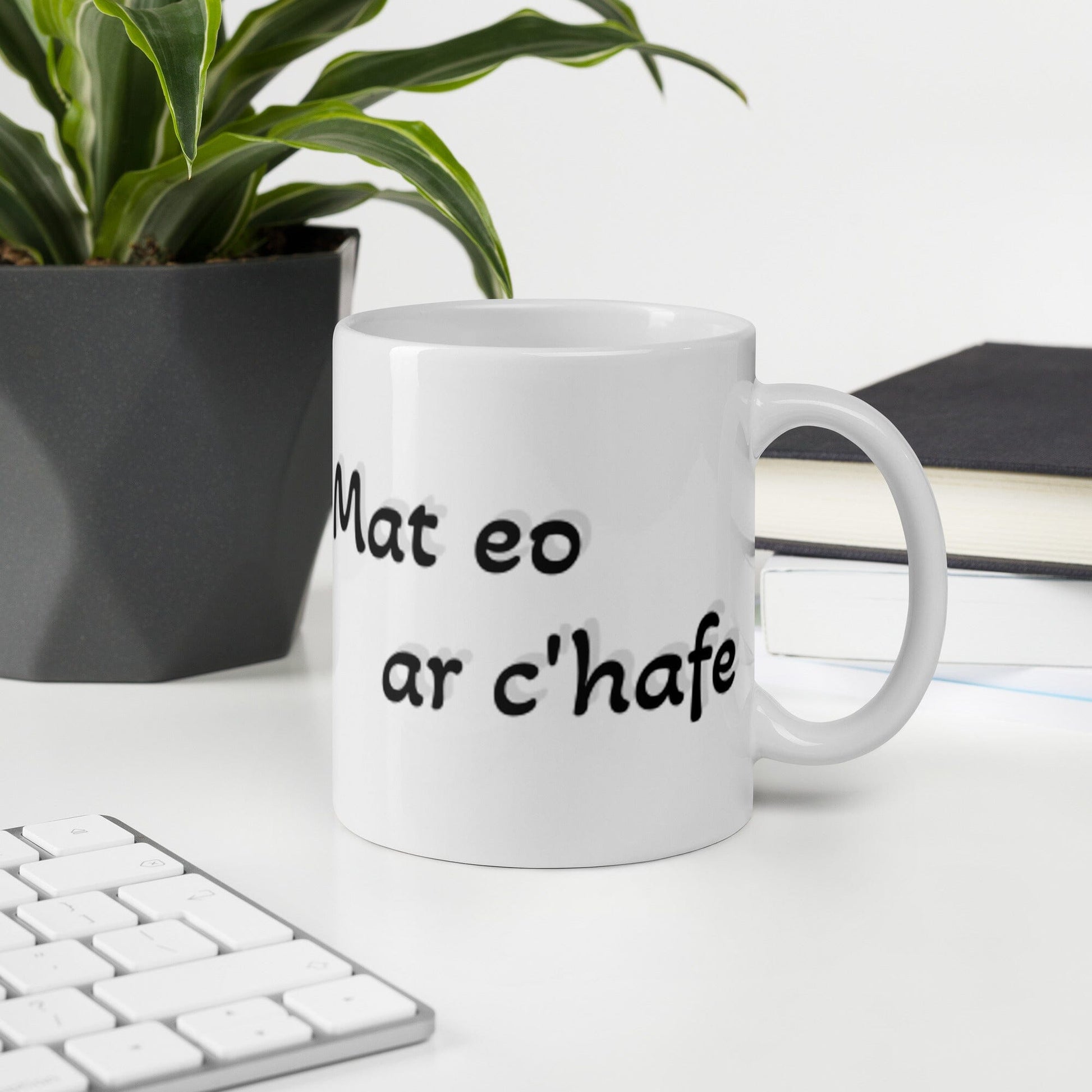 Tasse Blanche ''Mat eo ar c'hafe'' Bevet Breizh 