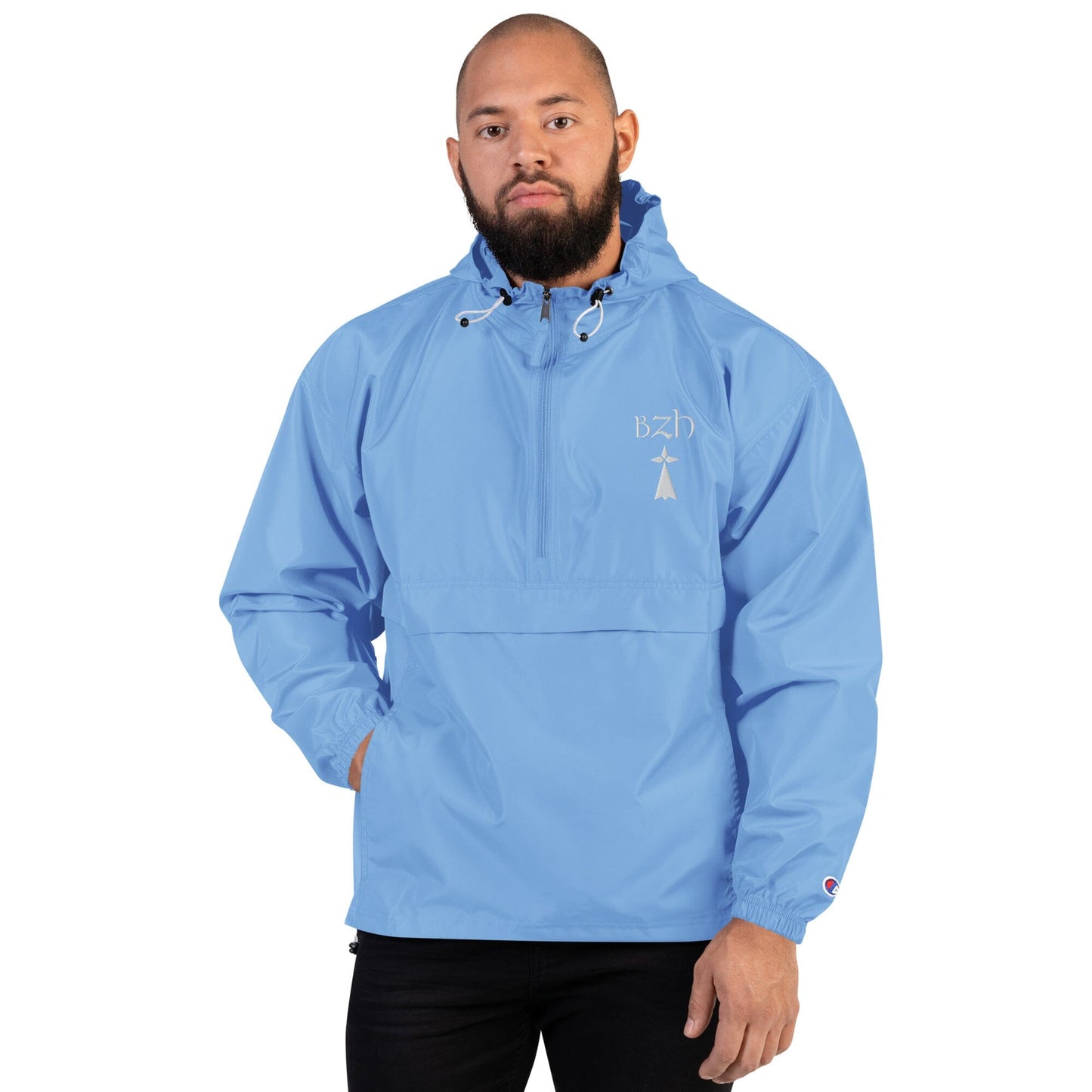 Veste Pliable Brodée Champion BZH Bevet Breizh Bleu Clair S 