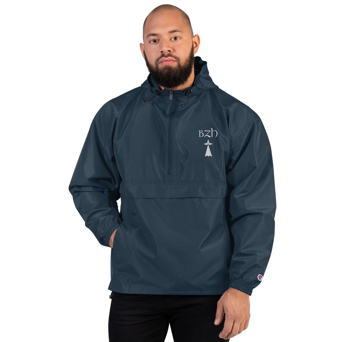 Veste Pliable Brodée Champion BZH Bevet Breizh Bleu Marine S 