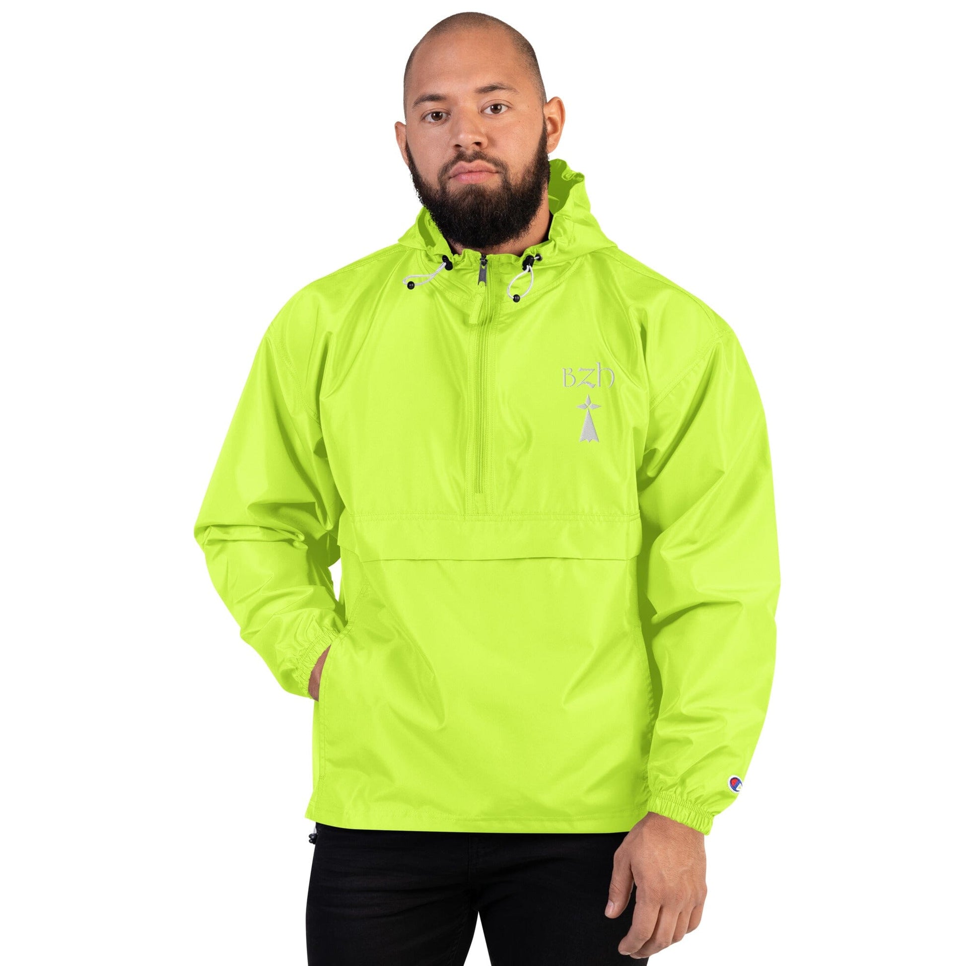 Veste Pliable Brodée Champion BZH Bevet Breizh Vert de Sécurité S 