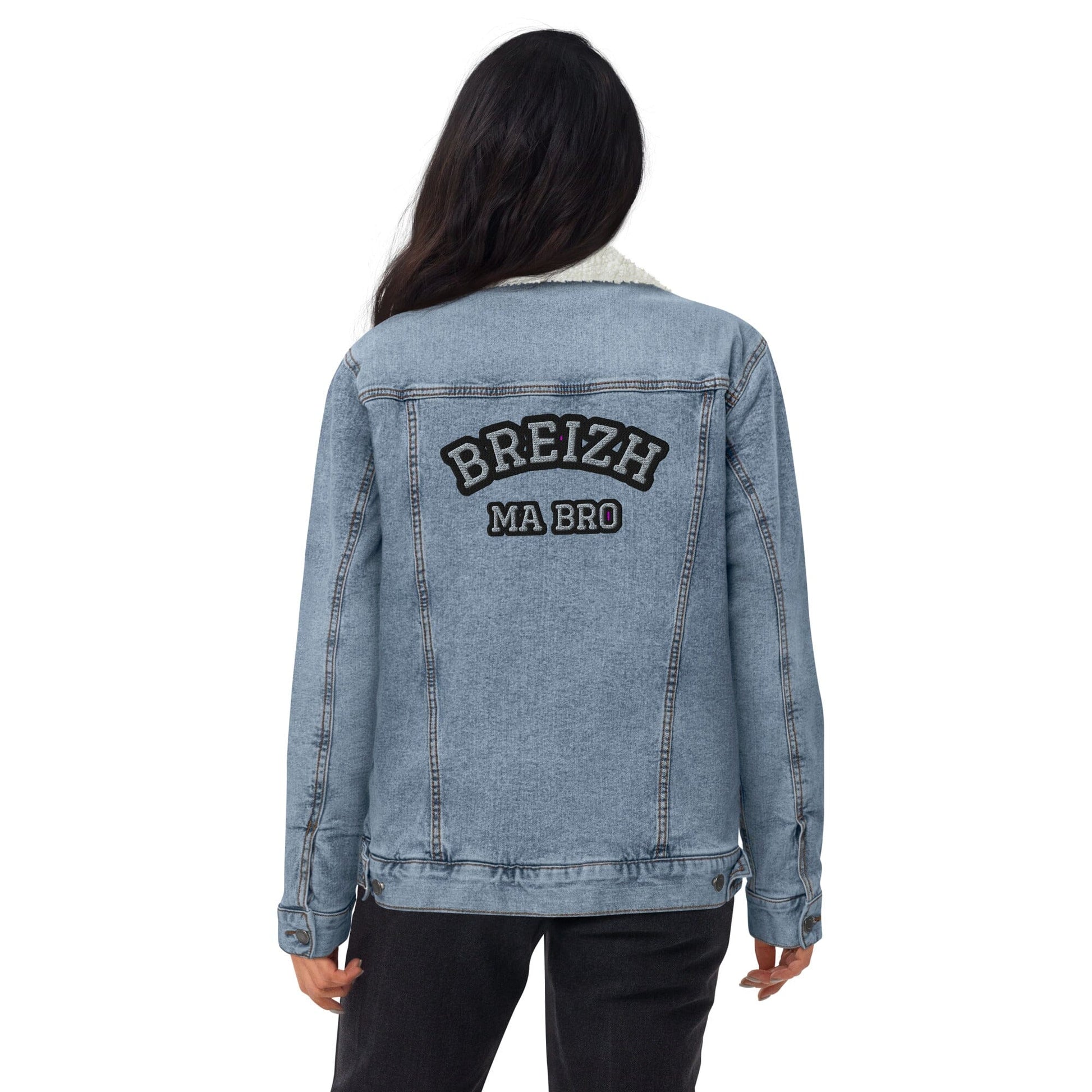 Veste sherpa en jean unisexe Breizh ma bro Bevet Breizh Light Denim XS 